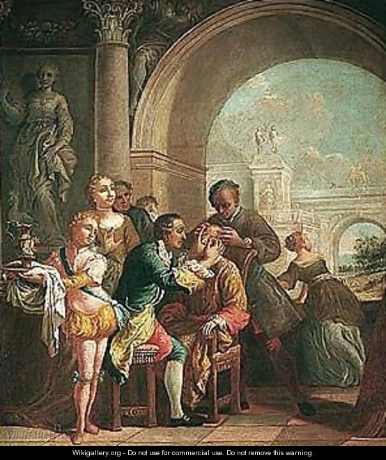 A Man Being Administered By A Doctor, In Elegant Architectural Surroundings - (after) Giuseppe Gobbis