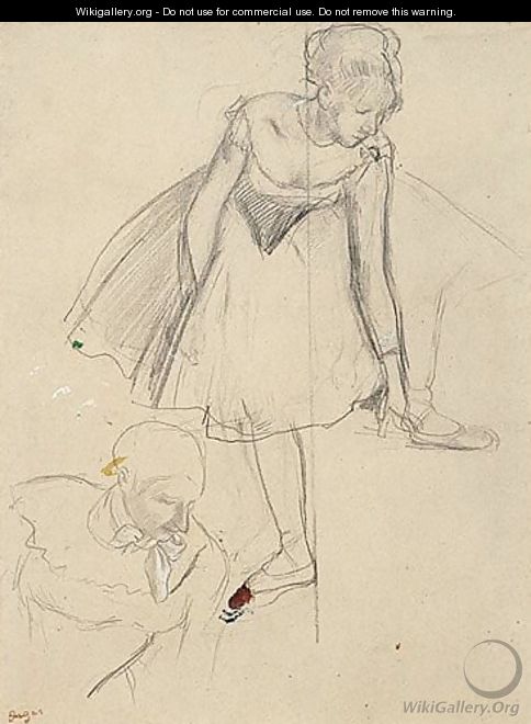 Danseuse Rajustant Son Chausson, Buste De Pierrette - Edgar Degas