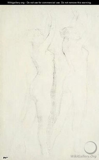 Deux Femmes Nues, Les Bras Leves - Edgar Degas