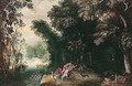 Venus and Adonis in a wooded landscape - (after) Abraham Govaerts