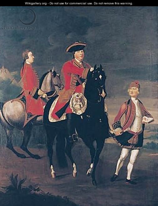 Equestrian Portrait Of Augustus, Duke Of Cumberland, With An Aide De Camp, And A Highland Servant - David Morier
