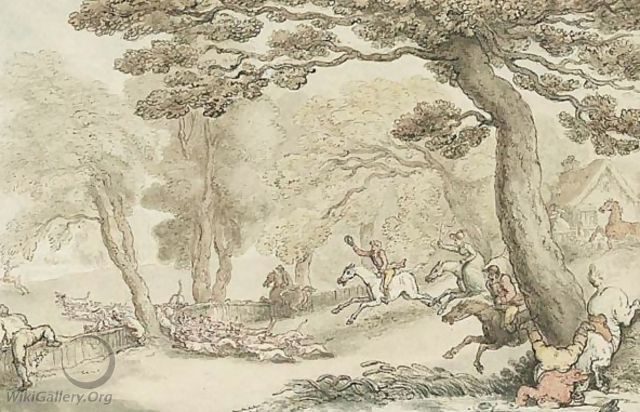 The Kings Buckhounds In Full Cry After A Stag - Thomas Rowlandson
