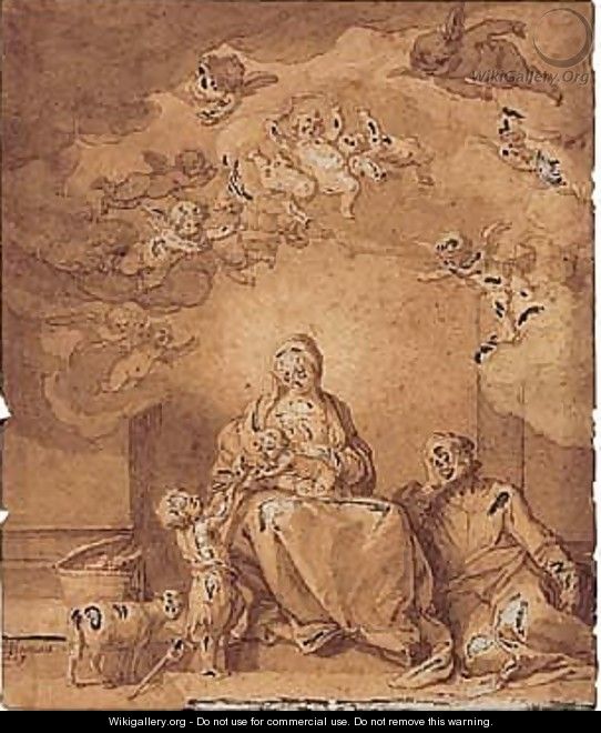 The Holy Family With The Infant St. John - Abraham Bloemaert