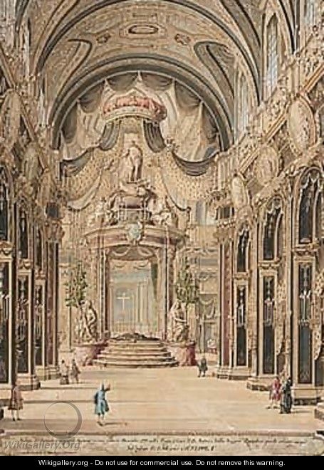 View Of The Funerary Monument Of King Joseph I Of Portugal In The Roman Church Of S. Antonio Dei Portoghesi - (after) Francesco Pannini