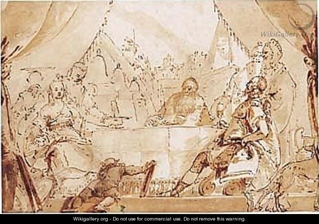 The banquet of Anthony and Cleopatra - (after) Giovanni Battista Tiepolo