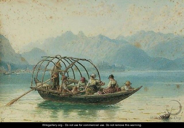 The Ferry Boat, Lake Como - Myles Birket Foster
