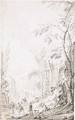 A Pair Of Capricci With Classical Ruins - Jean-Henri-Alexandre Pernet