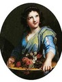 A Young Woman Holding A Basin Of Flowers - Jacques Stella