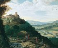 An extensive landscape with Christ on the road to Emmaus - (after) Paul Bril