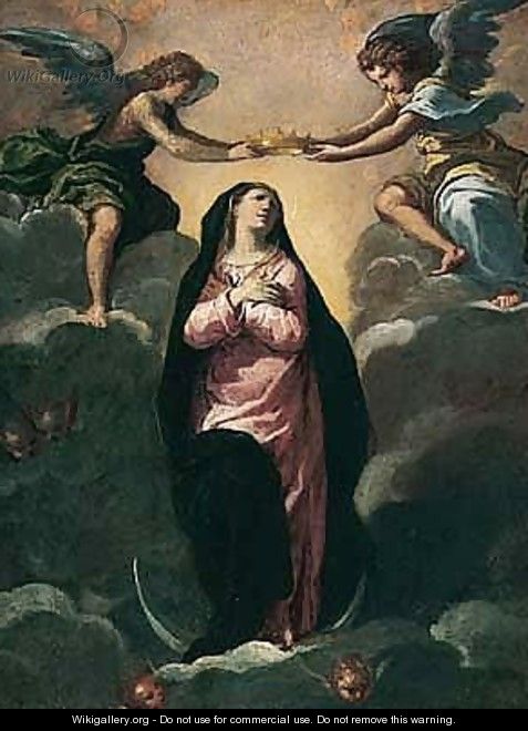 The Virgin Crowned By Angels - Ippolito Scarsella (see Scarsellino)