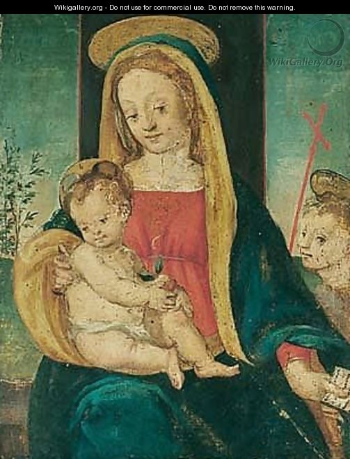 The madonna and child with the infant saint john the baptist - (after) Raffaellino Del Garbo