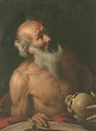 Saint Jerome, Holding A Skull And An Open Book - Bernardo Strozzi