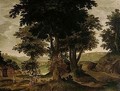 A Landscape With Peasants Resting Under Trees - Jacob Grimmer