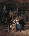 Figures Carousing In A Tavern Interior - Jan Steen