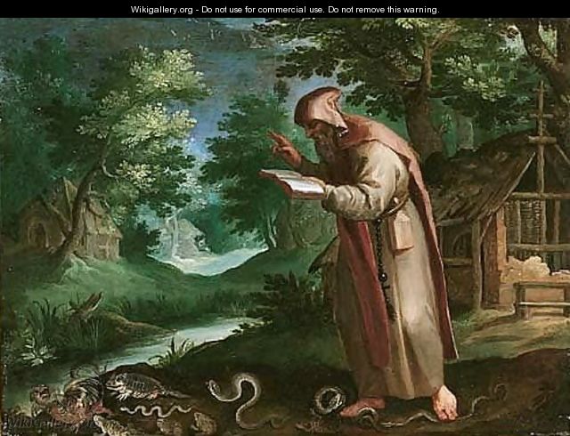 Saint Didymus in a landscape - (after) Maarten De Vos