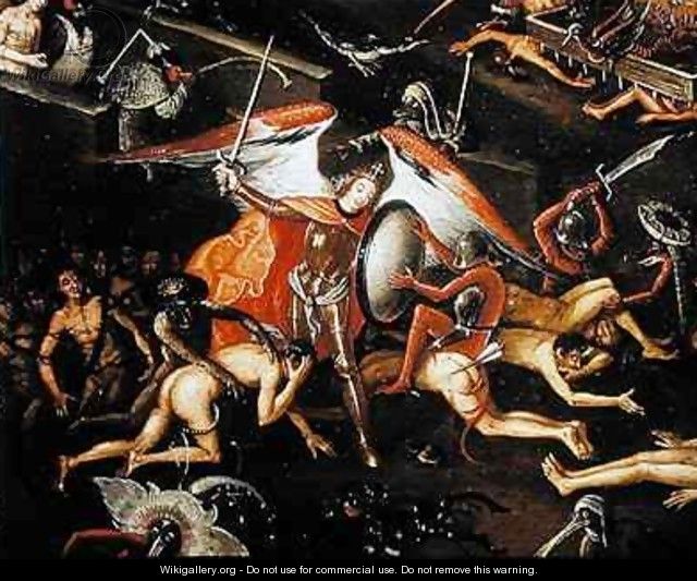 The Inferno, detail of an angel warrior - Herri met de Bles