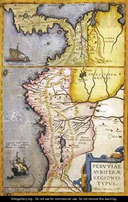 Map of the gold-bearing regions in Peru - Joan Blaeu