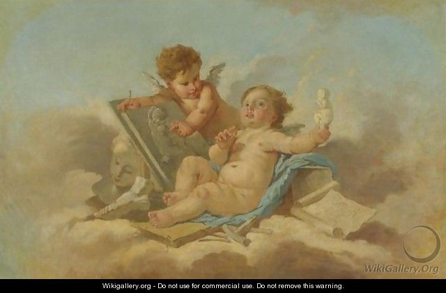 Allegory Of Sculpture - (after) Francois Boucher