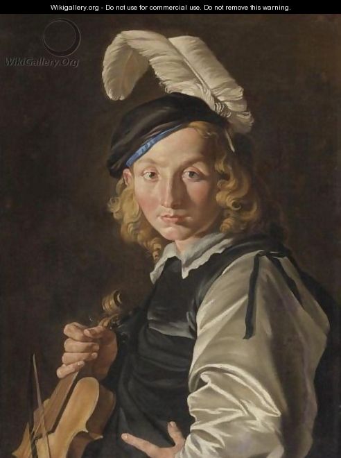 Young Man With A Fiddle - Matthias Stomer