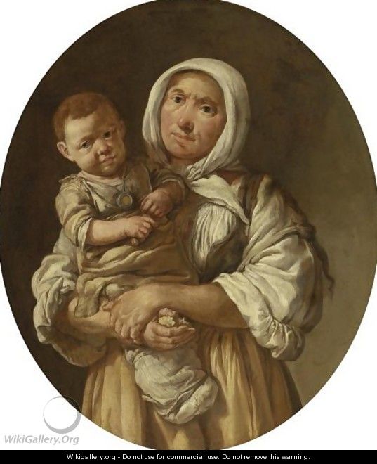 A Peasant Mother With Her Child In Her Arms - Giacomo Ceruti (Il Pitocchetto)