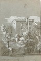 A View Of Houses Near The Church Of S. Bartolomeo On The Isola Tiberina, Rome - Etienne Jeaurat