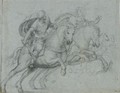 Two Classical Soldiers On Horseback - (after) Pomponio Amalteo