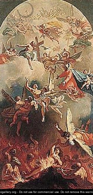 The Madonna Interceding For Souls In Purgatory - Francesco Fontebasso