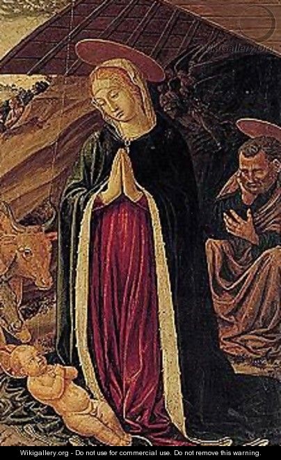 Madonna Adoring The Christ Child, With Saint Joseph - Alesso Di Benozzo