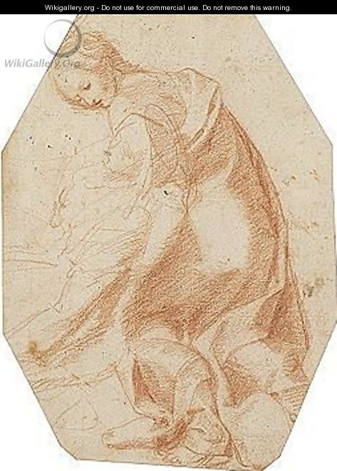 A Study For A Female Figure Supporting The Swooning Virgin - Federico Fiori Barocci