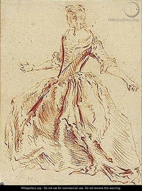 Study Of A Woman Posed As If Dancing - Jean-Baptiste Joseph Pater