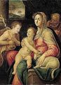 The holy family with the infant saint john the baptist - (after) Raffaellino Del Colle