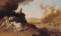 A Classical Roman Landscape With Nymphs Sleeping - Dirck van der B Lisse