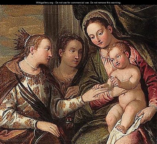 The mystic marriage of Saint Catherine with Saint Apollonia - (after) Paolo Veronese (Caliari)
