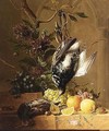 A Still Life Of Fruit, Flowers And Birds - Hendrik Reekers