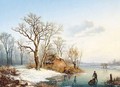 A Winter Landcape With Figures On A Frozen River - Paul Joseph Constantine Gabriel