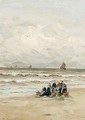 Fisherwomen On The Beach - Gerhard Arij Ludwig Morgenstjerne Munthe