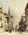 A Snowy Street With A Church In The Background - Pieter Gerard Vertin