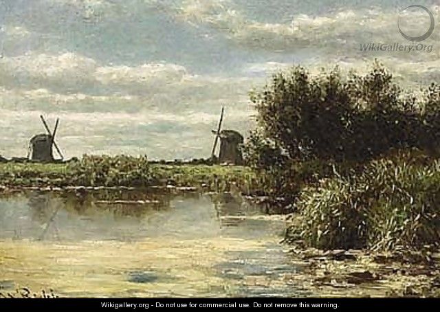 Windmills In A Polder Landscape 2 - Willem Roelofs