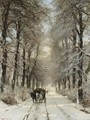 A Horse-drawn Cart On A Snowy Lane 2 - Louis Apol