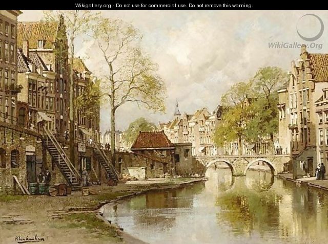 A View Of The Oude Gracht, Utrecht - Johannes Christiaan Karel Klinkenberg