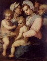 The holly family with Saint Elisabeth and infant Saint John the babtist - (after) Andrea D' Agnolo