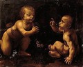 The Figures Of The Christ Child And Infant John The Baptist Are Based On Leonardo's Famous Painting Of The Virgin Of The Rocks - (after) Leonardo Da Vinci