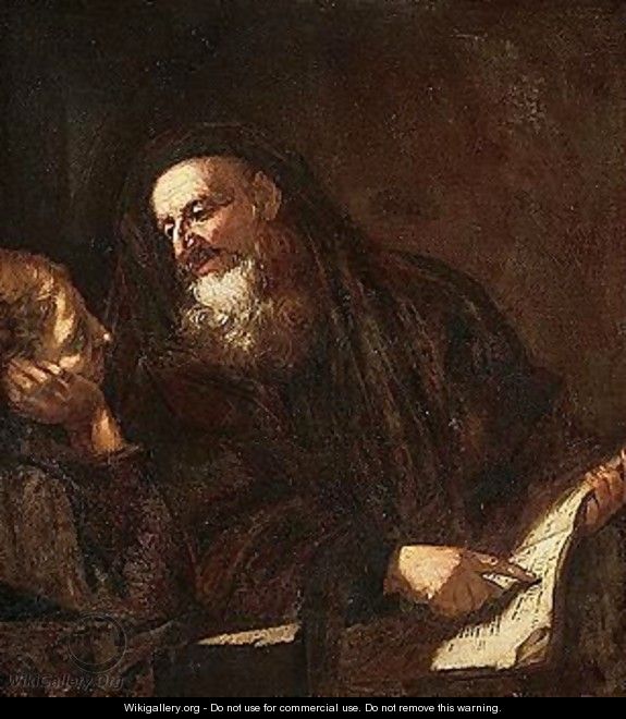 A philosopher instructing a pupil - (after) Giovanni Battista Langetti