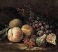 Still life of peaches, figs and grapes - (after) Franz Werner Von Tamm