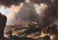Shipping in stormy seas - (after) Adriaen Van Diest