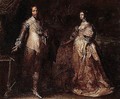 Portrait of king charles I and Queen Henrietta Maria - (after) Dyck, Sir Anthony van