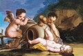 Cupid and putti playing in a landscape - (after) Ignazio Stella (see Stern Ignaz)
