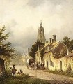 Travellers In The Streets Of A Dutch Town - Lodewijk Johannes Kleijn
