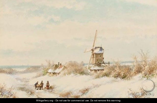 A Winter Landscape - Lodewijk Johannes Kleijn