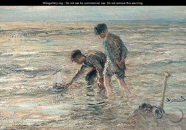 Children Playing On The Beach 2 - Bernardus Johannes Blommers
